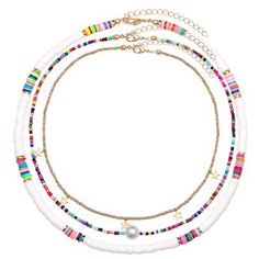 PRICES MAY VARY. ❤MULTILAYER NECKLACE❤：Fun and vibrant, this layered beaded necklace will be your new staple necklace, the Surf choker has three layered one is African Vinyl disc beads necklace,the second is rainbow seed beaded choke with a pearl in the central,the third layered is Copper beads choker with star pendant. Each necklace can be worn alone make a regal statement. ❤LAYERED CHOKER NECKLACE❤This rainbow necklace will give you the pop of color you're looking for and is so fun! This Afric Multicolor Heart Beads Jewelry For Vacation, Bohemian Strand Jewelry With Letter Beads, Colorful Letter Beads Jewelry For Vacation, Clay Record, Beads Layered Necklace, Xmas Bows, Record Disc, Staple Necklace, Layered Necklaces Boho