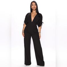 Sexy & Simple Flirty V-neck Bodysuit For Party, Chic V-neck Bodysuit For Going Out, Chic V-neck Bodysuit For Date Night, Glamorous V-neck Bodysuit For Night Out, Black V-neck Bodysuit For Party, Chic High-waist Jumpsuits And Rompers For Club, Chic High-waist Jumpsuits For Club, Black V-neck Jumpsuit For Club, Black V-neck Bodysuit For Club