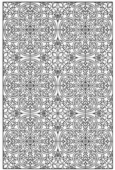 an intricate design in black and white, with swirls on the sides to create a decorative pattern