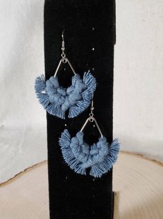 Handmade macrame earrings, in your choice of color. All earring components are nickel-free. Macrame Earrings, Handmade Macrame, Jewelry Earrings Dangle, Etsy Earrings, Macrame, Dangle Drop Earrings, Dangle Earrings, Jewelry Earrings, Drop Earrings