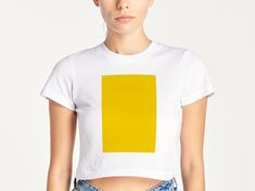 Crop Top Mockup, Tshirt Crop, Png Clothes, Crop Top Women, Yellow Crop Top, Women Tshirt, Crop Top Tees