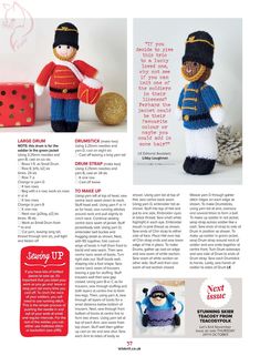 a knitted toy is featured in an article about knitting and crochet toys