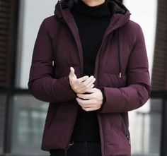 Fashion Stand Collar Hooded Warm Winter Men Coat Jacket Jacket Inspiration, Men Coat