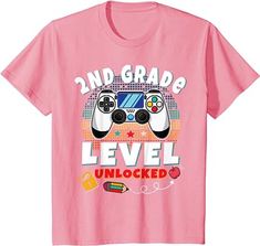 Amazon.com: Level 2nd Grade Unlocked Back To School First Day Boy Girl T-Shirt : Clothing, Shoes & Jewelry 5th Grade Graduation, School First Day, 1st Day Of School, School Events, Fundraising Events, Girl T Shirt, School Spirit, 4th Grade, Field Trip