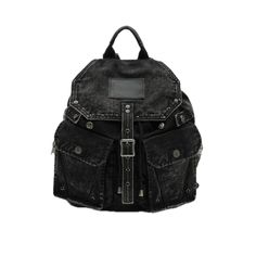 SMFK Compass Tarpan Denim Backpack Black (Large) - Design: A fresh design for 2024 by SMFK, this denim backpack is a new addition to their collection. The design takes inspiration from common detailing found in denim jackets and shorts, allowing for adjustable capacity. Features a three-dimensional external pocket, echoing the workwear pocket style from SMFK's workwear collection. Size F - Length: 35cm, Width: 17.5cm, Height: 41cm Composition: 72.8% Cotton, 23.6% Polyester, 3.6% Viscose Denim Backpack, Suit Pant, Bags Shop, Skirt Socks, Fresh Design, Denim Jackets, Black Backpack, Hoodie Dress, Compass