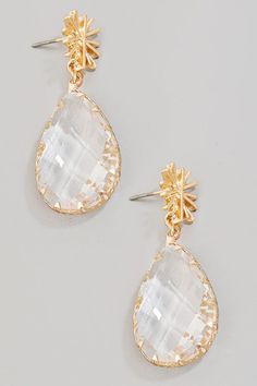 Large faceted tear rhinestone dangle earrings. This pair of dangle earrings brings a stunning large faceted tear rhinestone style. Unveil a new dimension of sophistication as this accessory effortlessly enhances the elegance of your ensemble. Made in: Imported Baseball Hat Hairstyles, Short Jean Skirt, Greeting Card Collection, Teardrop Dangle Earrings, New Dimension, Belt Jewelry, Earring Sale, Gold Earrings Dangle, Hat Hairstyles