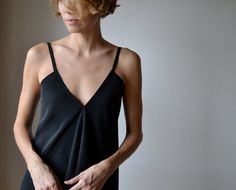 Black backless camisole tank top. Backless top. by MuguetMilan Tlc Waterfalls, Black Backless Top, Diy Vetement, Best Tank Tops, Braid Hair, Backless Top, Clothes Summer, Clothes Style, Tank Top Camisole