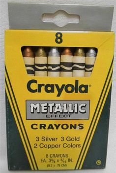 crayola metallic effect crayons are in the package