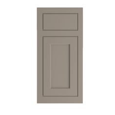 a gray cabinet door on a white background