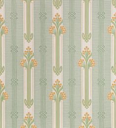 an upholstered wallpaper pattern in green and gold