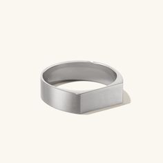 The signet ring you know and love—now with some more substance. Because the bold agenda applies to your jewelry, too. Modern White Gold Rectangular Signet Ring, Modern Rectangular Signet Ring For Promise, Modern Square Cut Signet Ring With Polished Finish, Modern Rectangular Signet Promise Ring, Minimalist White Gold Rectangular Signet Ring, Modern Square Cut Signet Ring For Formal Occasions, Rectangular Modernist Signet Ring With Polished Finish, Modernist Rectangular Signet Ring With Polished Finish, Modern Silver Rectangular Signet Ring