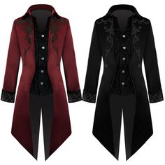 Steampunk Coat, Victorian Coat, Gothic Jackets, Stand Collar Coat, Costume Noir, Victorian Costume, Halloween Long Sleeve, Medieval Costume, Outwear Coat