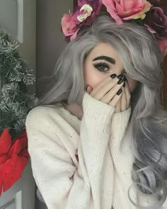 http://spotpopfashion.com/j61v Emo Hair, Scene Hair, Pastel Hair, Winter Hairstyles, Dream Hair, Piercing Tattoo, Grey Hair, Silver Hair, Gorgeous Hair