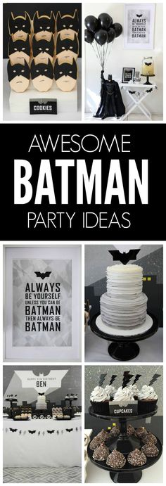 a batman party with black and white decorations