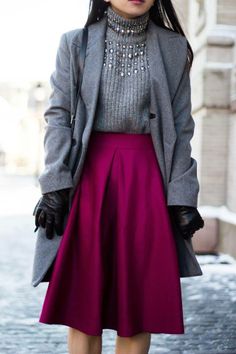 similar to Inverted Maxi-Skirt 11/2012 #126 Winter Typ, Anna Dello Russo, Radiant Orchid, Color Story, Estilo Chic, Sarah Jessica Parker, Fashion Business, Winter Mode, Alexa Chung