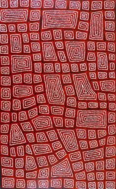 a red and white pattern with squares on it, in the middle of a square