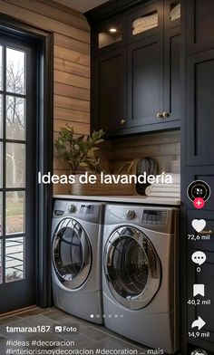 an appliance ad for a laundry room with the words ideas de lavanderia