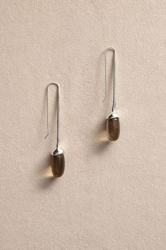 Long Dripping Stone Earrings In Smoky Quartz | Sophie Buhai Sophie Buhai, Jade Earrings, Quartz Earrings, Smokey Quartz, Pearl Drop Earrings, Gold Pearl, Leaf Earrings, Pearl Drop, Smoky Quartz