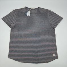 Elevate Your Summer Wardrobe With This Nwt Marine Layer Marge T-Shirt In Size M/L. The Blue And Red Striped Pattern Adds A Festive Touch To The Shirt, Making It Perfect For The Upcoming Holiday Season. The Shirt Features A Pocket For Added Convenience And Is Made With High-Quality Materials To Ensure Long-Lasting Wear. Whether You're Heading Out On A Casual Day Or Attending A Summer Event, This T-Shirt Is A Great Choice For Any Occasion. Msr $48 Make Sure To Take A Look At All Photos For Sizing Casual Striped Tops With Pockets, Casual Blue Tops With Pockets, Casual Striped Crew Neck Shirt, Casual Crew Neck Shirt, Casual Crew Neck Shirt With Pockets, Marine Layer Mens, Sail Colored Short Sleeve Nautical T-shirt, Nautical Cotton T-shirt With Short Sleeves, Cheap Nautical Cotton T-shirt