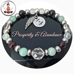 PROSPERITY ABUNDANCE Healing Crystal Reiki Angel Gemstone Bracelet Money Prosperity, Prosperity And Abundance, Healing Gemstone Bracelets, Crystal Reiki, Yoga Mala, Angel Charm, Magical Jewelry, Tassel Jewelry, Mala Bracelet