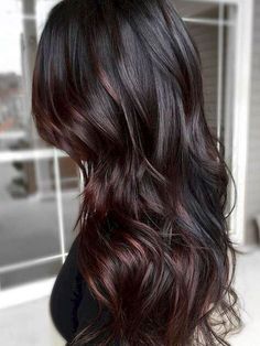 Long Dark Brown Hair, Brunettes Balayage, Brown Ombre Hair, Red Brown Hair, Black Hair With Highlights, Balayage Color