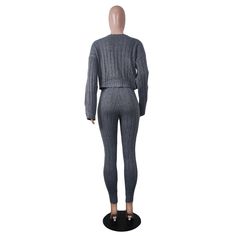 Solid Knitted Sweater Skinny Pencil Pants 2 Piece Set Pencil Pants, Pencil, Pants