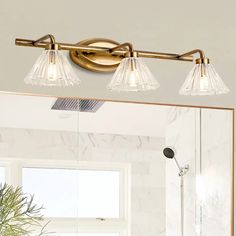 Brass Metal Led Cone Vanity Light Fixture - Traditional 1/2/3-Bulb Wall Sconce Lighting For Lighting For Bathroom, Laundry Room Inspo, Bathroom Wall Light Fixtures, Round Led Ceiling Light, Modern Living Room Lighting, Chandelier Living Room Modern, Vanity Lamp, Ceiling Mounted Light, Metal Wall Light