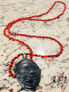 Collar de eleggua eleque eleke de eleggua eshu babalawo santería Ifa Osha yoruba XxL grande amuleto abre caminos Amuleto grande XxL XxL eshu charm Traditional Black Beads For Gift, Traditional Black Beads For Meditation, Cape, Figurines, Coral, Ships, Statue, Sculpture, Collar