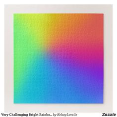 very challenging bright rainbow by kellevele puzzle piece art print on white paper