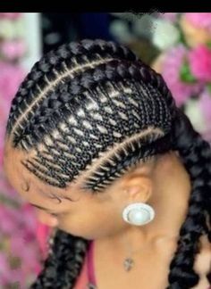 The photo above is not a wig but on natural hair. We make the ghana braids style in a wig. The wig is made  with  full lace. It takes about three weeks to process.  Its handmade to ensure the best quality.  It's a completely stress free option for gorgeous ladies who love big cornrow braids. Your hair looks like new everyday you wear it. Select the color you want. The colors available are: color 1, 2, 27,30,33,613,custom color, pink,silver grey, blue, purple,  burgundy,white. Please check your m Wakanda Hairstyles For Women, Gana Weaving Hairstyles 2023, Plaited Hairstyles For Black Women, Conroll Styles For Black Women, Freehand Hairstyle For Black Women, Cornrow Designs For Women, Latest African Hair Braiding Styles, Freehand Hairstyle, Egyptian Braids