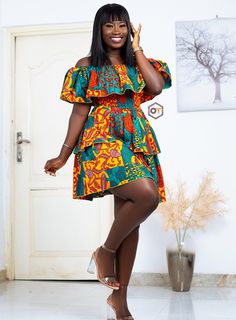 37 Modern African Dress Styles for Summer | African Fashion Styles, Inspirations African Dress Styles, Off The Shoulder Mini Dress, Ankara Dress Styles, African Print Clothing, Short African Dresses, African Fashion Skirts, African Dresses Modern, African Print Dress Designs, Ankara Dresses