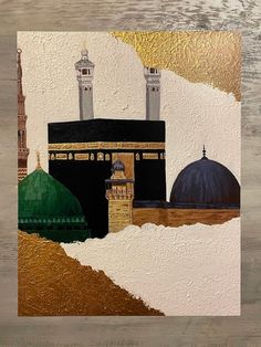 a painting of a mosque with two minalis