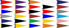 an array of different colored triangles on a white background with the same color as each other