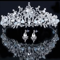 a tiara is shown on a black background