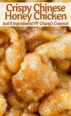 the cover of crispy chinese honey chicken just 6 ingredients pf change's copycat