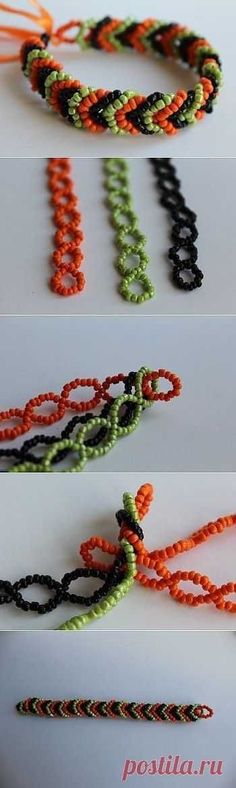 three different types of bracelets with beads on them