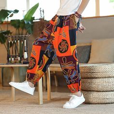 Season:Summer; Fabric:Cotton,Linen Like Fabric,65%Cotton 35%Polyester; Gender:Men's; Style:Classic Style,Stylish; Elasticity:Micro-elastic; Occasion:Home,Daily; Fit Type:Loose Fit; Function:Outdoor; Waistline:Mid Waist; Pattern:Graphic Prints,Animal,Graphic; Design:Baggy,Drawstring,Classic; Special Size:Normal; Pants Type:Trousers,Loose,Harem,Summer Pants,Beach Pants,Baggy; Fly Type:Elasticity,Drawstring; Front page:FF; Listing Date:06/04/2021; Production mode:Self-produce; Hips:; Length:; Waist Graphic Sweatpants, Cotton Linen Pants, Leggings Hoodie, Casual Wide Leg Pants, Animal Graphic, Linen Casual, Summer Pants