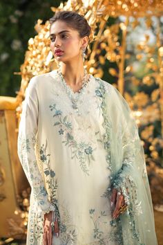 Brand: Sana SafinazProduct Code: L241-003A-3CVCollection: Sana Safinaz Summer Unstitched Luxury Lawn CollectionFabric: Lawn DESIGN DETAILS: Dyed + Emb Front On Lawn 1 Piece Dyed + Emb Schiffli Daman 2 Pieces Dyed + Emb Side Kali (L+R) On Lawn 2 Pieces Dyed + Emb Neck On Organza 1 Piece Dyed + Emb Floral Bunches On Organza 2 Pieces Dyed + Emb Daman Border On Organza 1 Meter Dyed + Emb Sleeves On Lawn 4 Pieces Dyed + Emb Back On Lawn 1.15 Meters Dyed + Emb Dupatta On Poly Net 2.5 Meters Dyed + Emb Dupatta Pallu Patti On Poly Net 2 Meters Dyed Pants On Lawn 2.5 Meters DISCLAIMER:* Lining, Laces, and Tassels are not included in unstitched variants.* Embellishment items in stitched outfits are subject to market availability.* Product color may vary due to photographic lighting or your device se Designing Blouse, Marriage Clothes, Junk Kouture, Eid 2024, Haldi Photoshoot, Simple Suits, Velvet Anarkali, Dyed Pants, Batik Print Dress