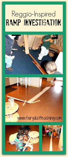 a collage of images showing how to make a ramp in the living room