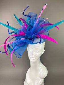 ROYAL BLUE OMBRE CRINOLINE FASCINATOR – The Hat Hive Crinoline Fascinator, Blush Pink Fascinator, Art Hats, Kentucky Derby Fashion, Green Fascinator, Derby Fashion, Kentucky Derby Fascinator, Derby Hats Fascinators, Pink Fascinator