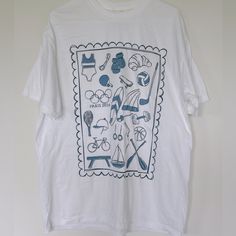 Selling This Olympic T-Shirt Paris 2024 Graphic Tee. The Tag Says S/M But This Company Explains That Is Equivalent To A Woman’s Xl, Brand New. 5k Shirt Ideas, Sporty White Print Short Sleeve Top, Art Club Shirts, Cruise Tshirt, 2024 Graphic, Sports Merch, Grand Millennial Style, Swag Design, Sugar Hill