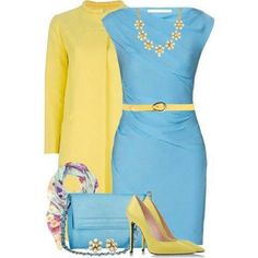 Hermosa combinación 2023 Styles For Women, Easter Sunday Outfit Church, Sunday Outfit Church, Easter Sunday Outfit, Sunday Outfit, Yellow Pumps, Barbara Bui, Yellow Outfit, Retro Mode