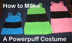 Powder Puff Girls Costume, Powerpuff Costume, Group Of Three Friends, Power Puff Costume, Power Puff Girls, Annie Dress, Homemade Costume