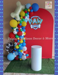 balloon decoration and more at a paw patrol birthday party