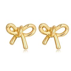 Get ready to glam up your look with our exquisite gold bow earrings! These elegant earrings add a touch of sophistication to any outfit. Upgrade your jewelry collection and make a bold statement with these luxurious and stylish earrings Gold Earrings With Decorative Bow For Formal Occasions, Chic Gold Earrings With Decorative Bow, Chic Gold Earrings With Bow, Elegant Gold Earrings With Bow Tie Detail, Formal Gold Earrings With Decorative Bow, Chic Butterfly Knot Earrings For Party, Trendy Bow Drop Earrings, Elegant Gold Earrings With Decorative Bow, Gold Glamorous Jewelry With Bow