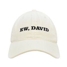 PRICES MAY VARY. SCHITT'S CREEK BASEBALL HAT: Stylish cotton baseball cap with embroidered Schitt's Creek Ew, David logo ONE SIZE FITS ALL: Dad cap features a an adjustable buckle closure to allow for easy resizing for a comfortable fit on heads of all shapes and sizes LIGHTWEIGHT AND DURABLE: Adjustable hat is composed of a lightweight and durable cotton fabric, and features a curved brim to keep the Sun's UV rays out of your eyes OFFICIALLY LICENSED: This soft cap is an officially licensed Sch Ew David, Schitt's Creek, Schitts Creek, Dad Cap, Dad Caps, Baseball Hat, Dad Hat, Baseball Caps, Ball Cap