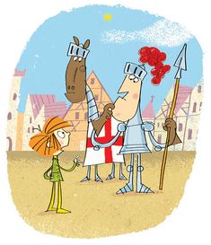 an image of a cartoon scene with knights