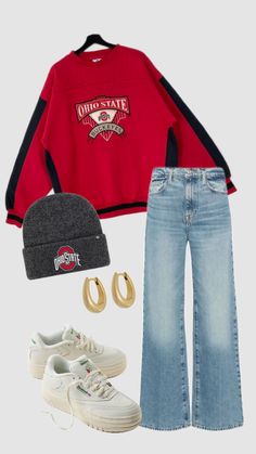 #the #osu #ohiostateuniversity #ohiostatefootball #ohiostate #gameday #gamedayfit Osu Gameday Outfit, Osu Game, Ohio State Outfit, College Gameday Outfits, Ohio State Football, Ohio State University, Gameday Outfit, Ohio State Buckeyes, College Outfits