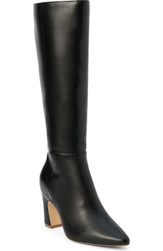 Coconuts by Matisse Willow Pointed Toe Knee High Boot (Women) | Nordstrom Elegant Wide Calf Tall Boots, Elegant Tall Heeled Boots With Stacked Heel, Workwear High Shaft Heeled Boots, Knee-high Platform Boots With Sculpted Heel, High Shaft Heeled Boots For Work, Wide Calf High Shaft Heeled Boots For Work, Classic Knee-high Boots With Medium Width, Fitted Knee-high Boots With Stacked Heel And Almond Toe, Formal Almond Toe Platform Boots For Wide Calves