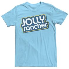 For a fun, retro look, throw on this men's Jolly Rancher tee, perfect for everyday wear. For a fun, retro look, throw on this men's Jolly Rancher tee, perfect for everyday wear. FEATURES Crewneck Short sleevesFABRIC & CARE Cotton Machine wash Imported Color: Light Blue. Gender: male. Age Group: adult. Pattern: Graphic. Material: Cotton Blend. Retro Blue T-shirt With Text Print, Blue T-shirt With Funny Text, Fun Blue T-shirt With Funny Text, Jolly Rancher, Graphic Material, Color Light Blue, Logo Tee, Pattern Graphic, Blue Gender